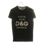 DOLCE & GABBANA ドルチェアンドガッバーナ VOTE FOR D&G 半袖Tシャツ ブラック F8J80T G7MSK