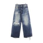 DIESEL ディーゼル D-Rise ダメージ加工 ワイドストレート デニムパンツ ボトムス ジーンズ インディゴ A06371
