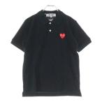 PLAY COMME des GARCONS プレイコムデギャルソン S/S Polo Shirt ロゴ刺繍 半袖ポロシャツ ブラック AZ-T005