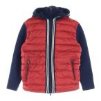 MONCLER モンクレール MAGLIONE TRICOT CARDIGAN ダウン切替 ジップアップニットパーカー フーディー レッド 420919404000 97338