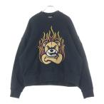 モンクレール ×Palm Angels Bear Motif Sweatshirt ×パームエンジェルス ベアーワッペン クルーネックスウェットトレーナー H209L8G00009