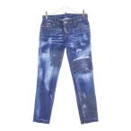 ショッピングディースクエアード DSQUARED2 ディースクエアード Sexy Twist Jean ダメージ加工 タイダイスキニーデニムパンツ インディゴ レディース