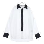 PRADA プラダ コットントライアングルロゴ 長袖シャツ ホワイト ACU1 2023 2072