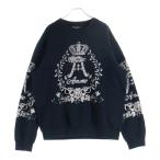 DOLCE & GABBANA ドルチェアンドガッバーナ Sweatshirt クラウンプリント クルーネックスウェットトレーナー ブラック G9FD1T