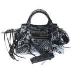 BALENCIAGA バレンシアガ Neo Cagole XS Graffiti ネオ カゴール グラフィティ 2WAYレザーショルダーバッグ ハンドバッグ ブラック 700940