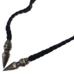 CHROME HEARTS クロムハーツ SPIKE LEATHER BRAID スパイクレザーブレード レザーネックレス シルバー/ブラック