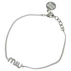 miumiu ミュウミュウ ACCIAIO+CRYSTAL アッチャイオクリスタルb ロゴデザイン ブレスレット シルバー 5IB454
