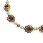 LOUIS VUITTON Louis Vuitton Dyna стойка цветок жемчуг Gold колье 