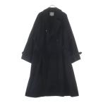  Koo чай production z25SS Error Fit Trench Coat ошибка Fit тренчкот длинное пальто черный CTE-25S204