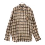 AFB エーエフビー 24AW SPANGLE SHIRTS スパンコール 長袖チェックシャツ ベージュ