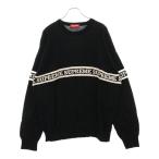SUPREME シュプリーム 19AW Logo Stripe Knit Top ロゴストライプ ニットセーター ブラック