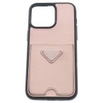 PRADA プラダ iphone15 PRO MAX アイフォンケース 三角ロゴ トライアングルプレート ピンク