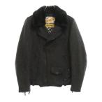 NEIGHBORHOOD ネイバーフッド ×SCHOTT ショット レオパードライナー ウール ダブルライダースジャケット グレー SHNH-JK04