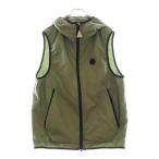 MONCLER モンクレール Moretan Vest ジップアップナイロンフーデットベスト カーキ K10911A00172