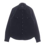 CHROME HEARTS クロムハーツ DENIM WESTERN デニムウエスタン 袖クロスパッチクロスボールボタン デニム長袖シャツ ブラック