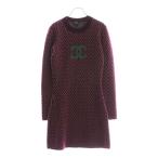 CHANEL シャネル ココマーク ロゴデザイン カシミヤ 長袖ニットワンピース レディース パープル
