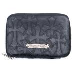 CHROME HEARTS クロムハーツ BANK ROBBER バンクローバー セメタリーパッチ ラウンドジップレザーコンパクトウォレット 財布 ブラック