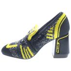 PRADA プラダ Knit court pumps ニットチャンキーヒール パンプス レディース ブラック/イエロー