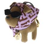 フェンディ Gina Charm ジーナフェンディチャーム ドッグモチーフズッカ柄スカーフキーホルダー ストラップ 7AS460AW6AF0MWU ブラウン