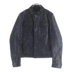 バレンシアガ 10AW WASHI MIXED LEATHER JACKET ニコラ期 シープスキン フロントポケット レザー ジャケット ダークパープル 244801 TT652