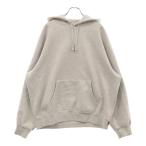 シュプリーム 22AW Satin Applique Hooded Sweatshirt サテン アップリケ フーデッド スウェットプルオーバ ーパーカー フーディー グレー