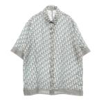 DIOR ディオール SS13 ダイヤモンドオブリーク総柄シルク半袖シャツ ホワイト 193C545A5650