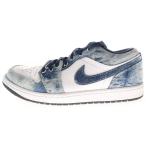 NIKE ナイキ AIR JORDAN 1 LOW WASHED DENIM エアジョーダン 1 ローカットスニーカー ブルー US8.5/26.5cm CZ8455-100