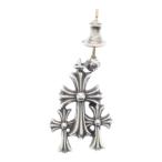 CHROME HEARTS クロムハーツ 3CH CROSS DROP トリプルクロス 3クロス ドロップピアス シルバー BCA089