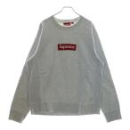 SUPREME シュプリーム 18AW Box Logo Crewneck ボックスロゴ クルーネック スウェットトレーナー グレー/レッド