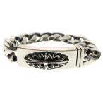 CHROME HEARTS クロムハーツ ID FLORAL CRS フローラルクロスIDクラシックリンク ブレスレット 13LINK シルバー BCA164