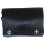CHROME HEARTS クロムハーツ 3FOLD 3フォールド クロスボタン レザーウォレット 財布 ブラック BCA364