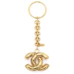 CHANEL シャネル ヴィンテージ マトラッセ ココマーク キーリング キーホルダー ゴールド