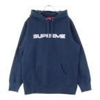 ショッピングシュプリーム SUPREME シュプリーム 17SS Sequin Logo Hooded Sweatshirt シークインロゴ プルオーバーパーカー フーディ ネイビー