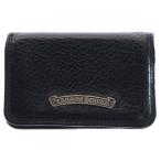 CHROME HEARTS クロムハーツ CARD CASE スクロールラベル レザーカードケース ブラック/シルバー