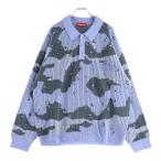 ショッピングシュプリーム SUPREME シュプリーム 24AW Small Box Polo Sweater Camo スモール ボックスロゴ ポロニットセーター カモ/ブルー