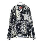 ショッピングシュプリーム SUPREME シュプリーム 16SS Paisley Rayon Shirt ペイズリー 総柄 レーヨン オープンカラー 長袖シャツ ブラック
