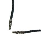 ショッピングCHROME CHROME HEARTS クロムハーツ LEATHER BRAID スクロールレザーブレード ネックレス ブラック/シルバー