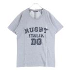 DOLCE & GABBANA ドルチェアンドガッバーナ RUGBY TEE フロントロゴパッチ クルーネック 半袖Tシャツ カットソー グレー