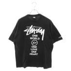 STUSSY ステューシー×FRAGMENT DESIGN ONE WORLD ONE LOVE TEE フラグメント デザイン Tシャツ 半袖カットソー ブラック
