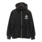 CHROME HEARTS クロムハーツ FLRL Dagger Zip Hoodie DAGGER フローラルダガー アーチロゴ 裏地サーマル ジップパーカー