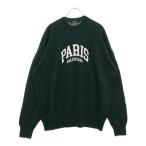 BALENCIAGA バレンシアガ 21AW PARIS クルーネック フロントロゴ ニットセーター グリーン 682005 T1624