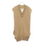Maison Martin Margiela14 メゾンマルタンマルジェラ 22AW ウールリネンタバード Vネック リネン ベスト SI1TH0001 S18064 ベージュ