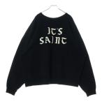 SAINT MICHAEL セントマイケル IT'S SAINT/BLAC クルーネックスウェット ブラック SM-YS1-0000-028