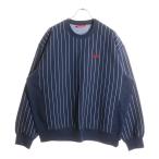 ショッピングシュプリーム SUPREME シュプリーム 24SS Pinstripe Crewneck ピンストライプ クルーネック スウェット コットン ブルー