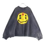 ショッピングマイケル セントマイケル 24AW CP_CREW SWT/SMILE スマイルプリント クルーネック長袖トレーナー スウェット ブラック SM-YS1-0000-C06