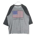 ショッピングHEARTS CHROME HEARTS クロムハーツ AMERICAN FLAG DAGGR アメリカンフラッグダガー プリント ラグラン 七分丈Tシャツ グレー