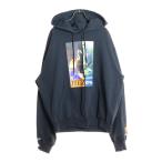 ショッピングプリント HERON PRESTON ヘロンプレストン フロントプリント スウェット プルオーバーパーカー フーディー ブラック HMBB021F21JER002
