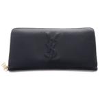 YVES SAINT LAURENT イヴサンローラン YSLロゴ レザーロングウォレット 長財布 ブラック/ゴールド