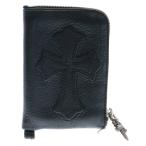 CHROME HEARTS クロムハーツ TINY ZIP タイニージップ クロスパッチ付き ダガージップ レザー ロングウォレット 財布 ブラック