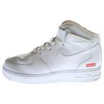NIKE ナイキ ×SUPREME AIR FORCE 1 MID SP シュプリーム エアフォース ミッドカットスニーカー ホワイト US8.5/26.5cm FZ8784-100